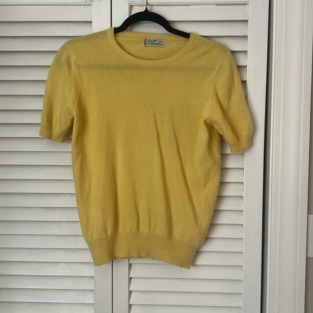VINTAGE 100% cashmere short sleeve sweater